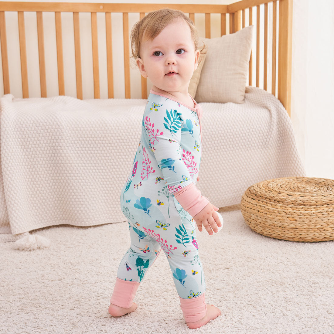 Zip Romper Pajamas Wild Flower