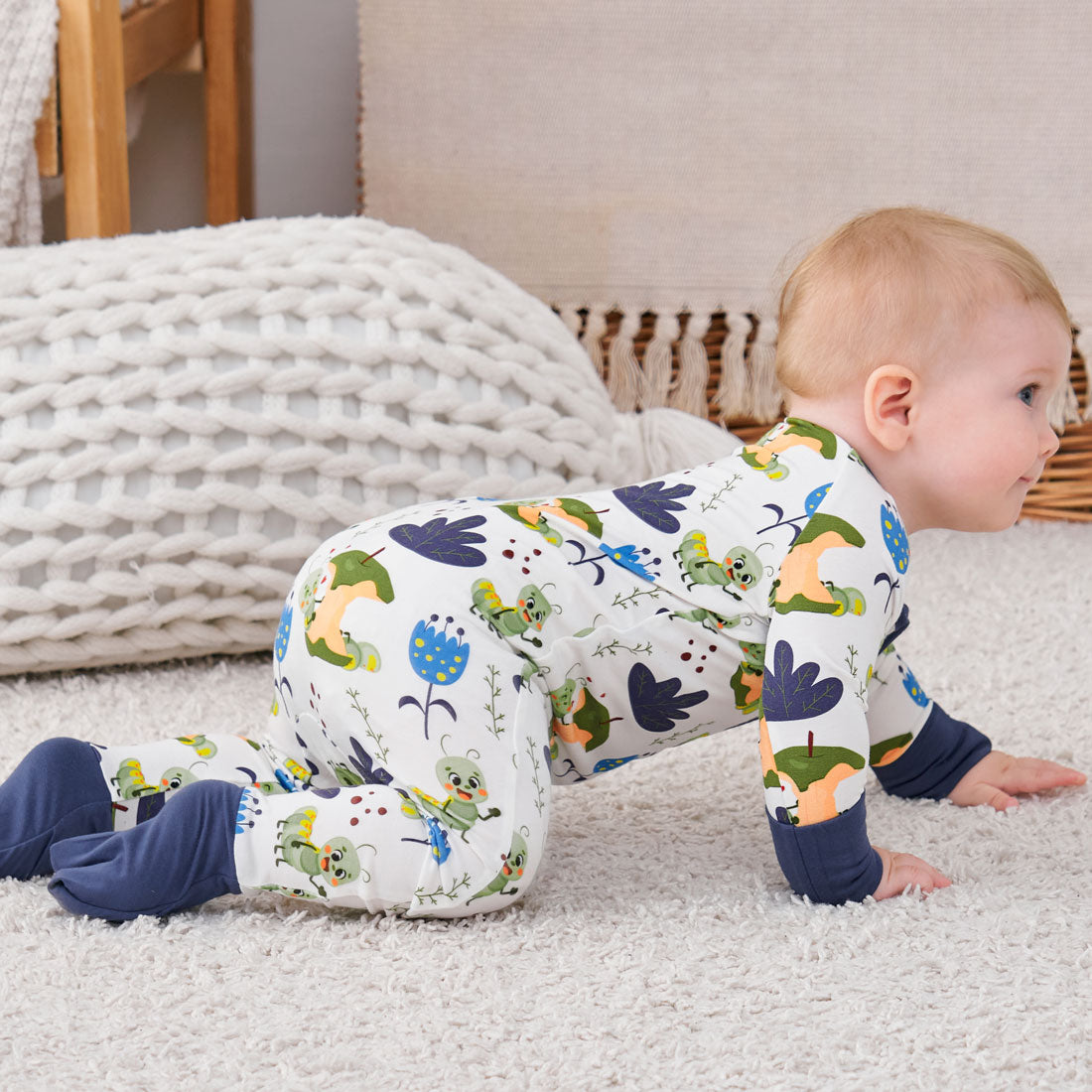Zip Romper Pajamas Caterpillar