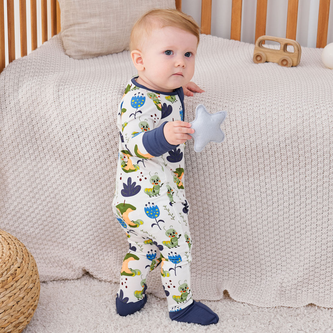 Zip Romper Pajamas Caterpillar