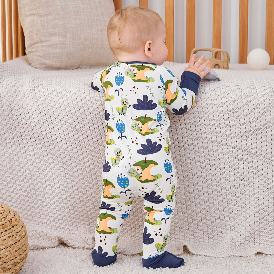 Zip Romper Pajamas Caterpillar