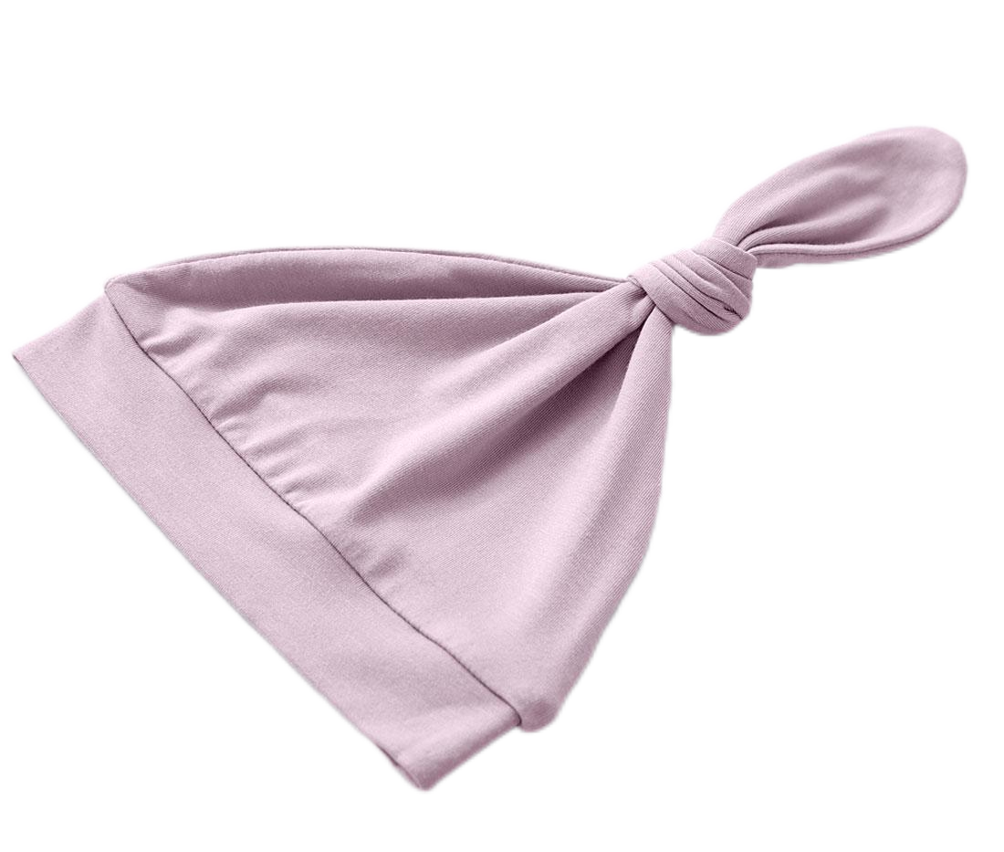 Bamboo Newborn Baby Knotted Gown and Hat Set Dusty Purple