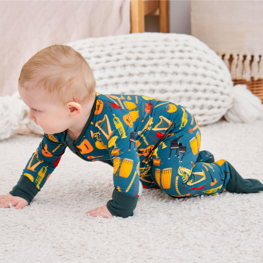 Zip Romper Pajamas Music Instruments