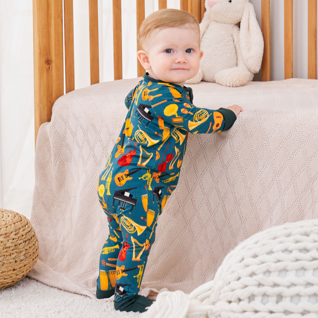 Zip Romper Pajamas Music Instruments