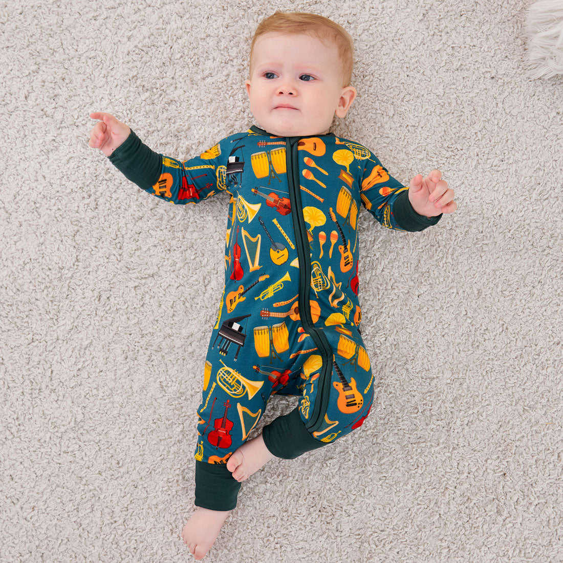 Zip Romper Pajamas Music Instruments