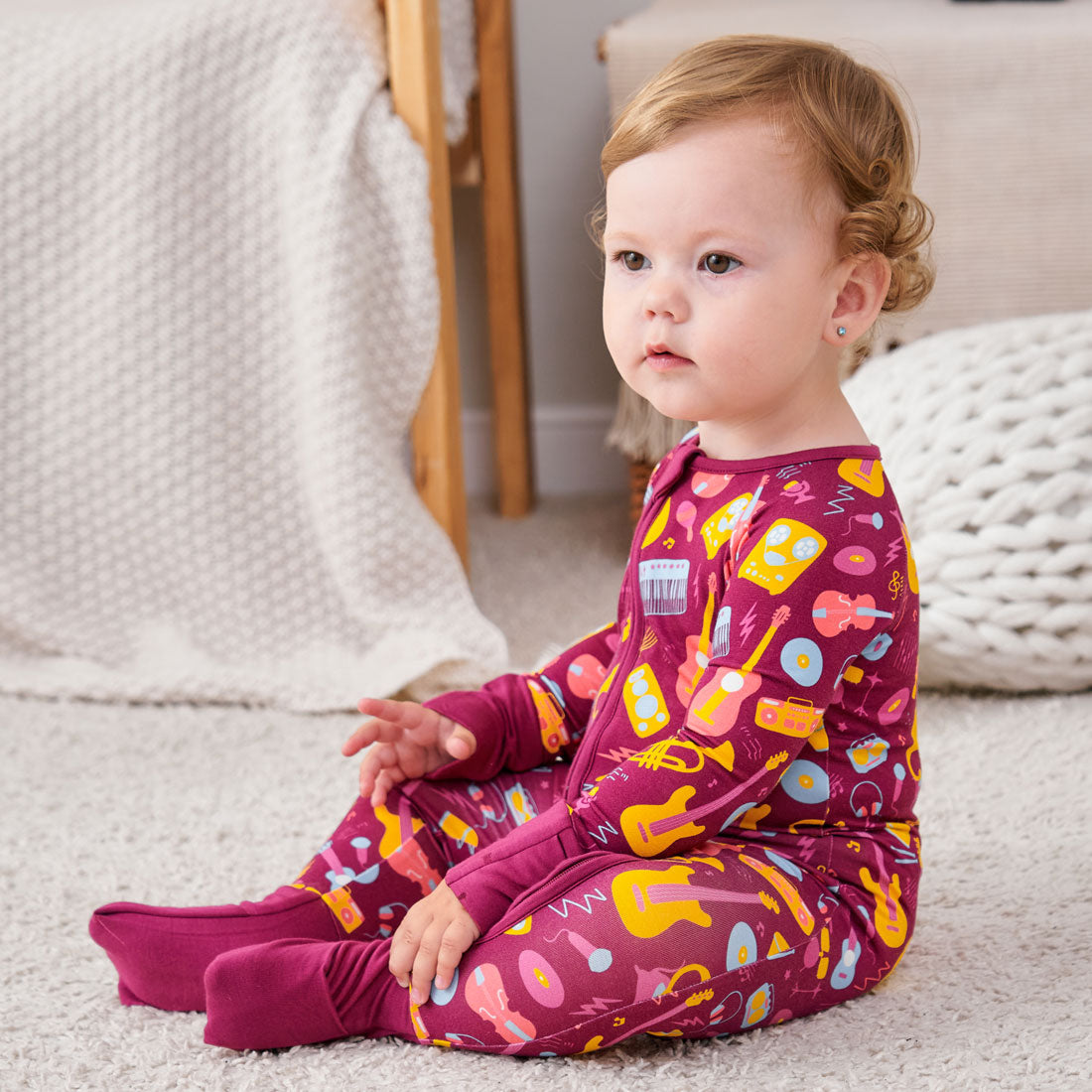 Zip Romper Pajamas Guitar