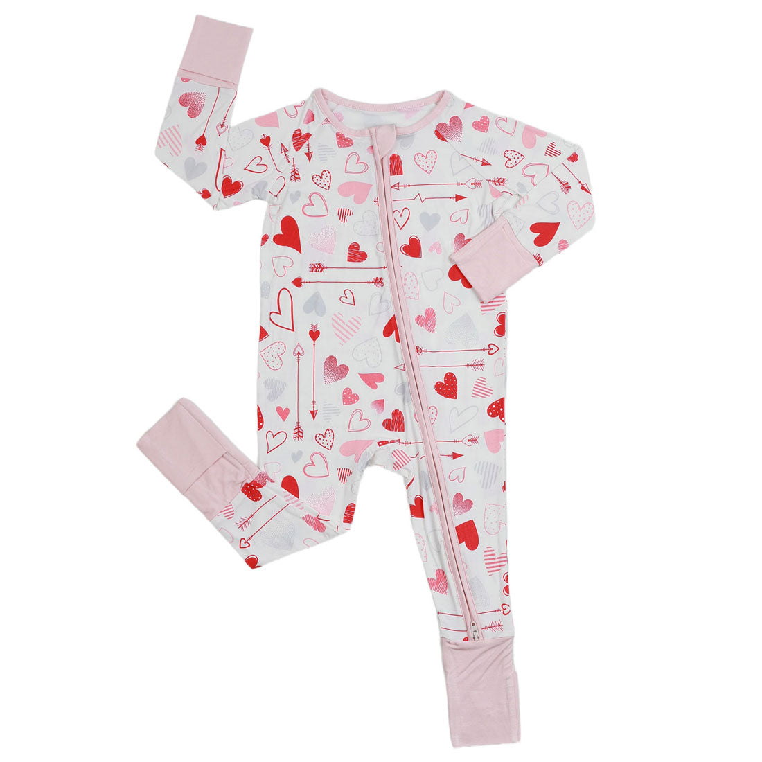 Zip Romper Pajamas Heart
