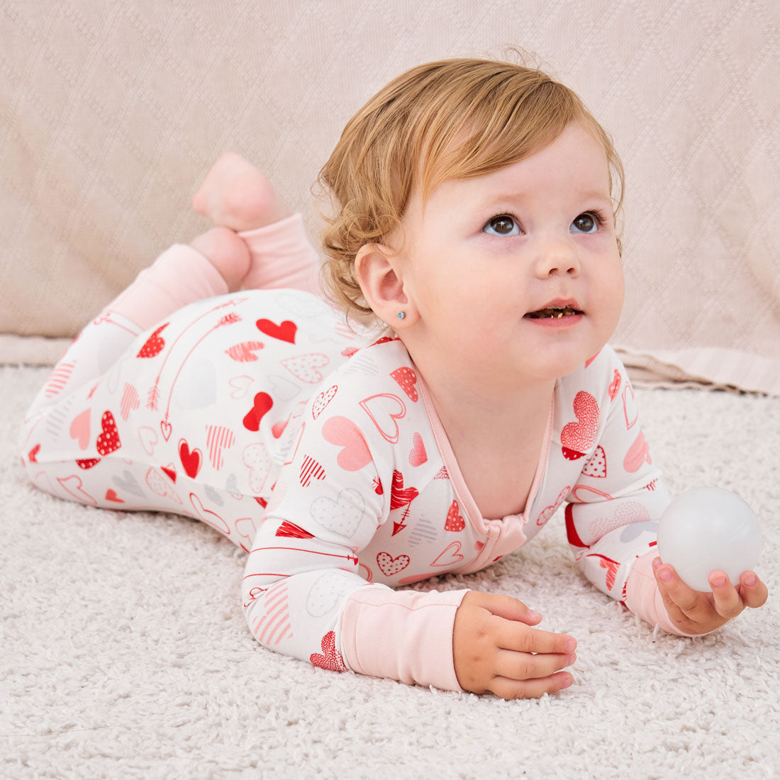 Zip Romper Pajamas Heart