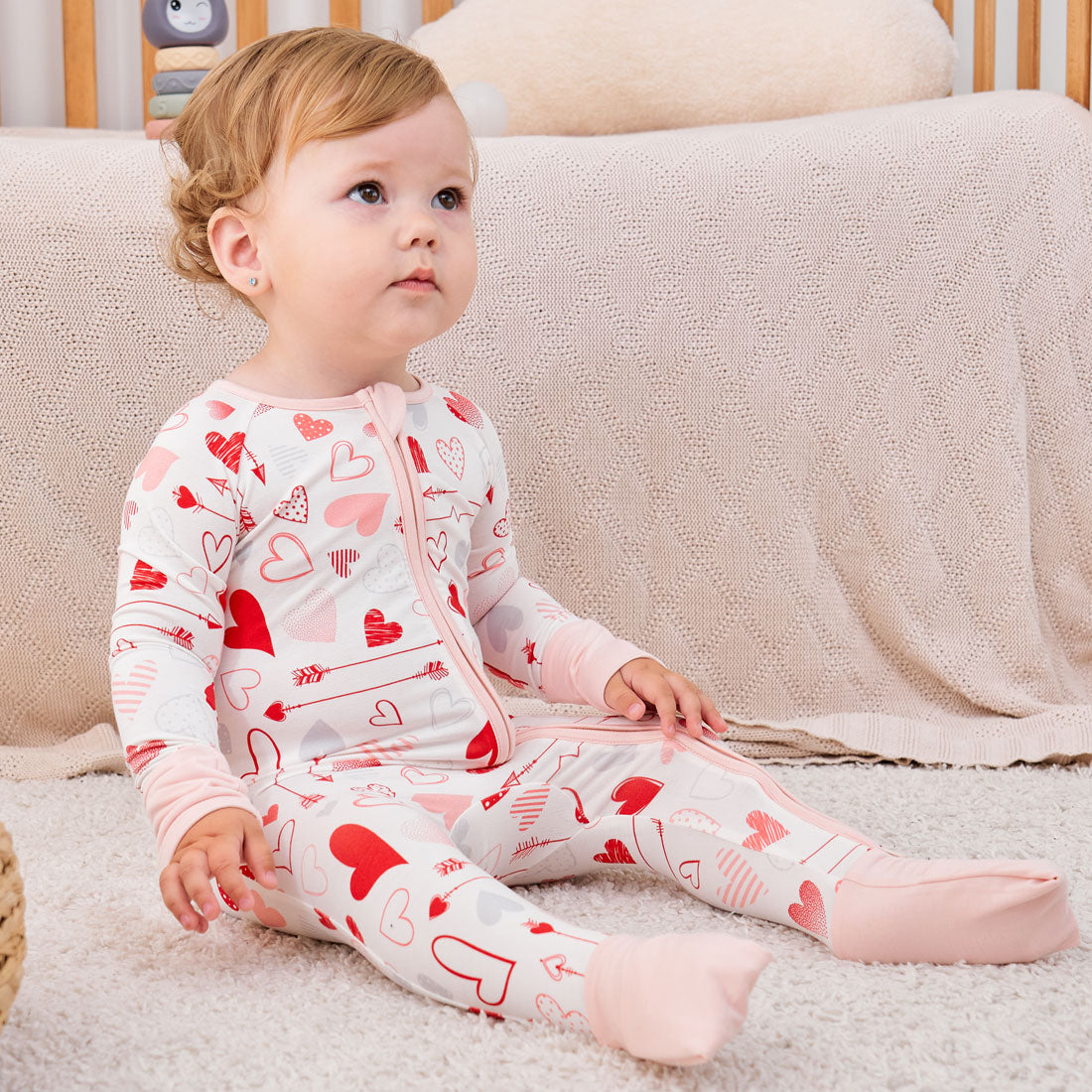 Zip Romper Pajamas Heart