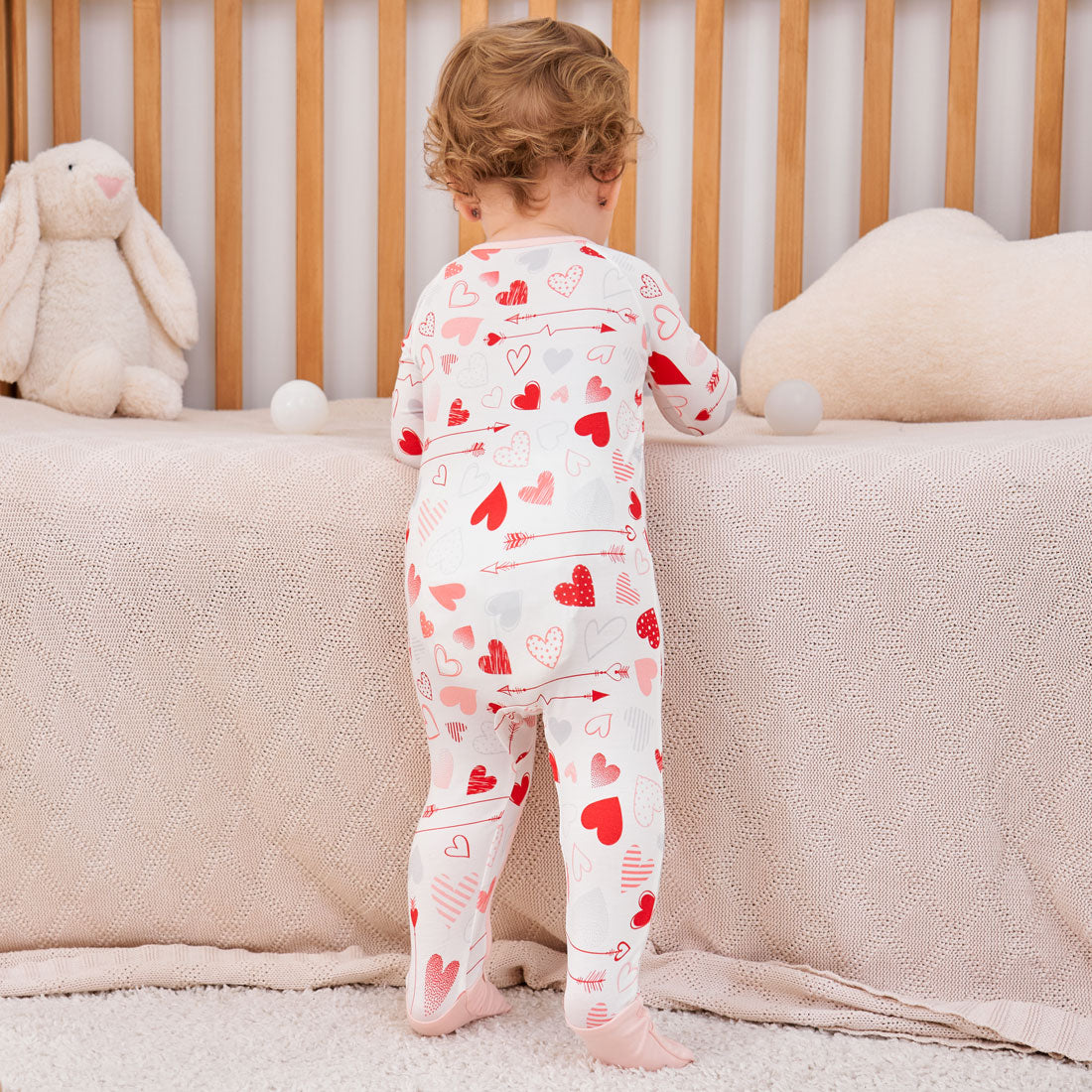 Zip Romper Pajamas Heart
