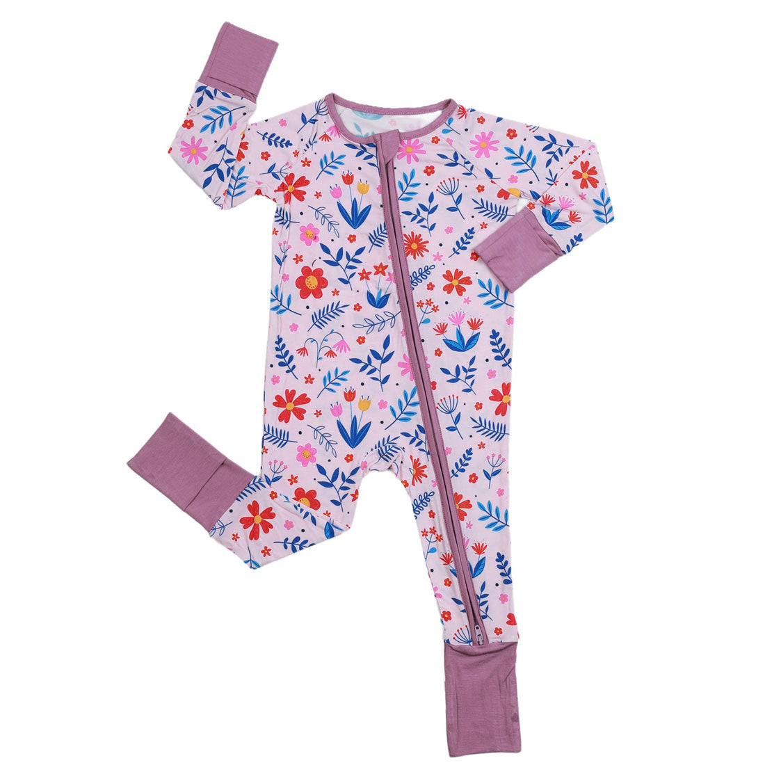 Zip Romper Pajamas Flower
