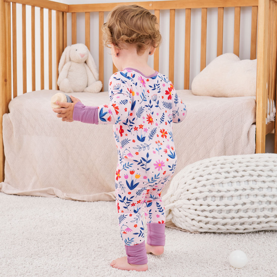 Zip Romper Pajamas Flower