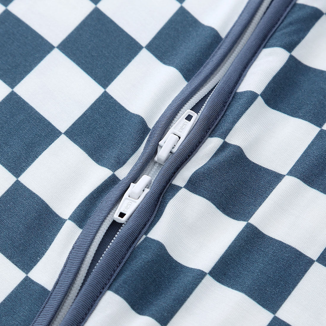 Zip Romper Pajamas Slate Grey Checkerboard