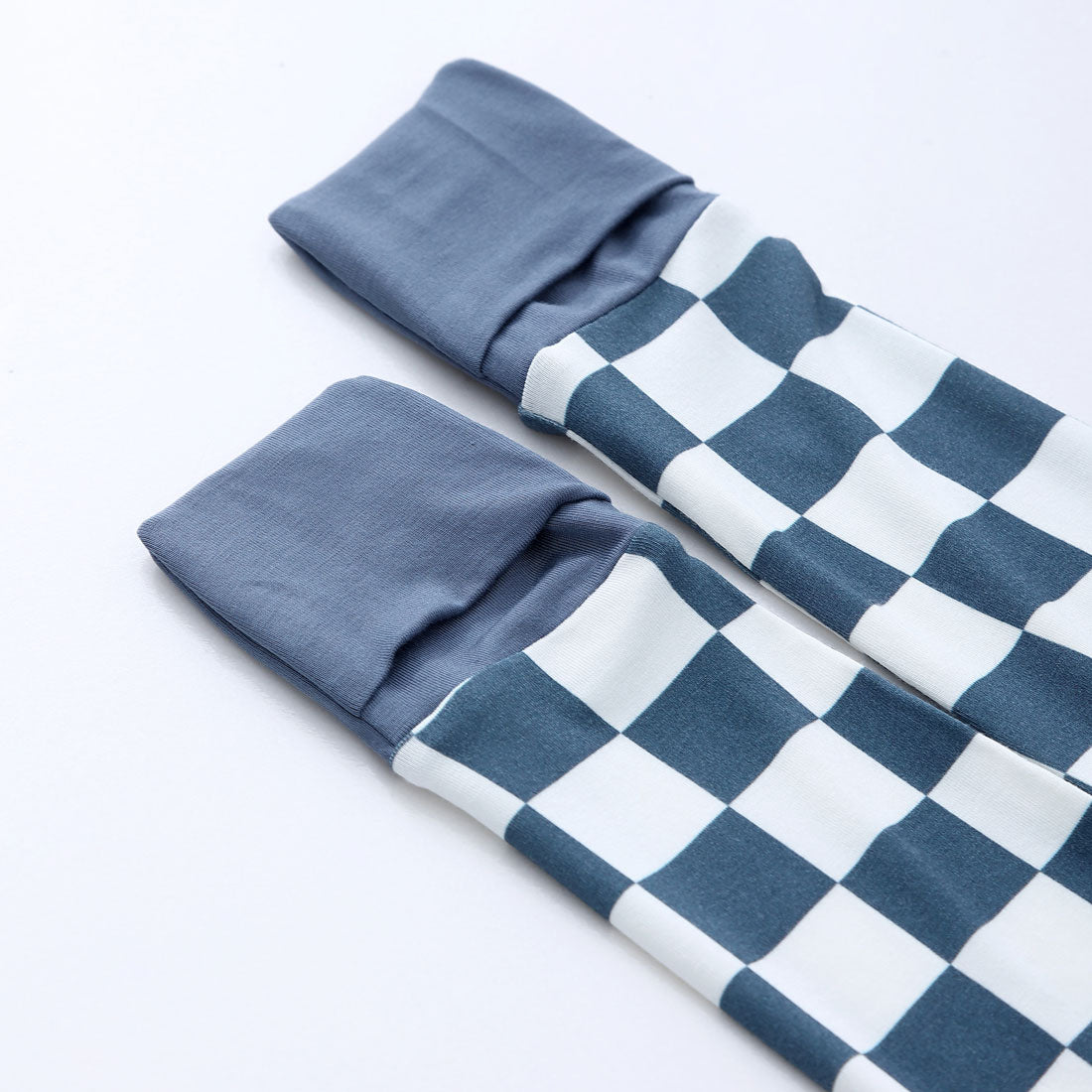 Zip Romper Pajamas Slate Grey Checkerboard