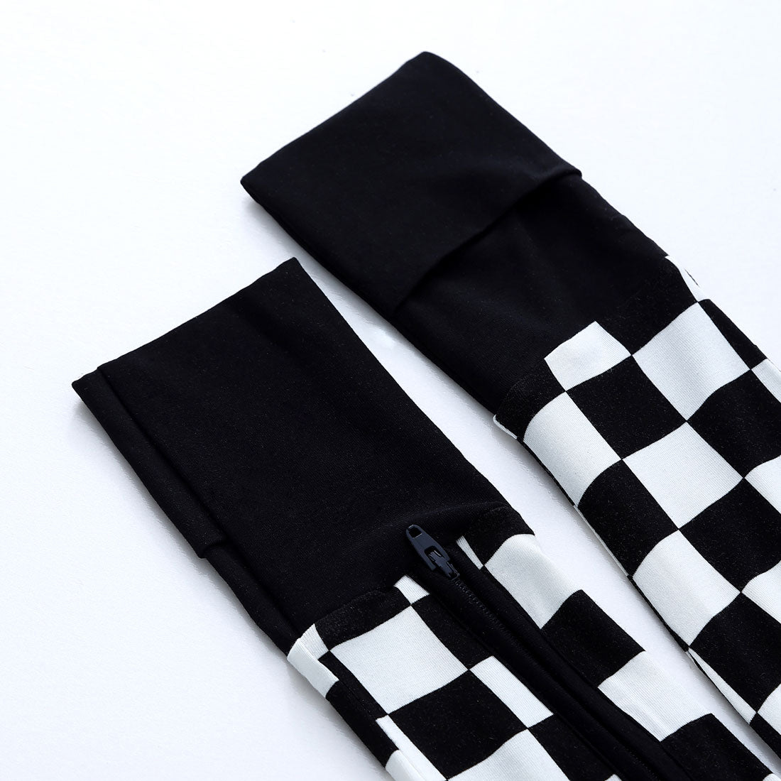 Zip Romper Pajamas Black Checkerboard