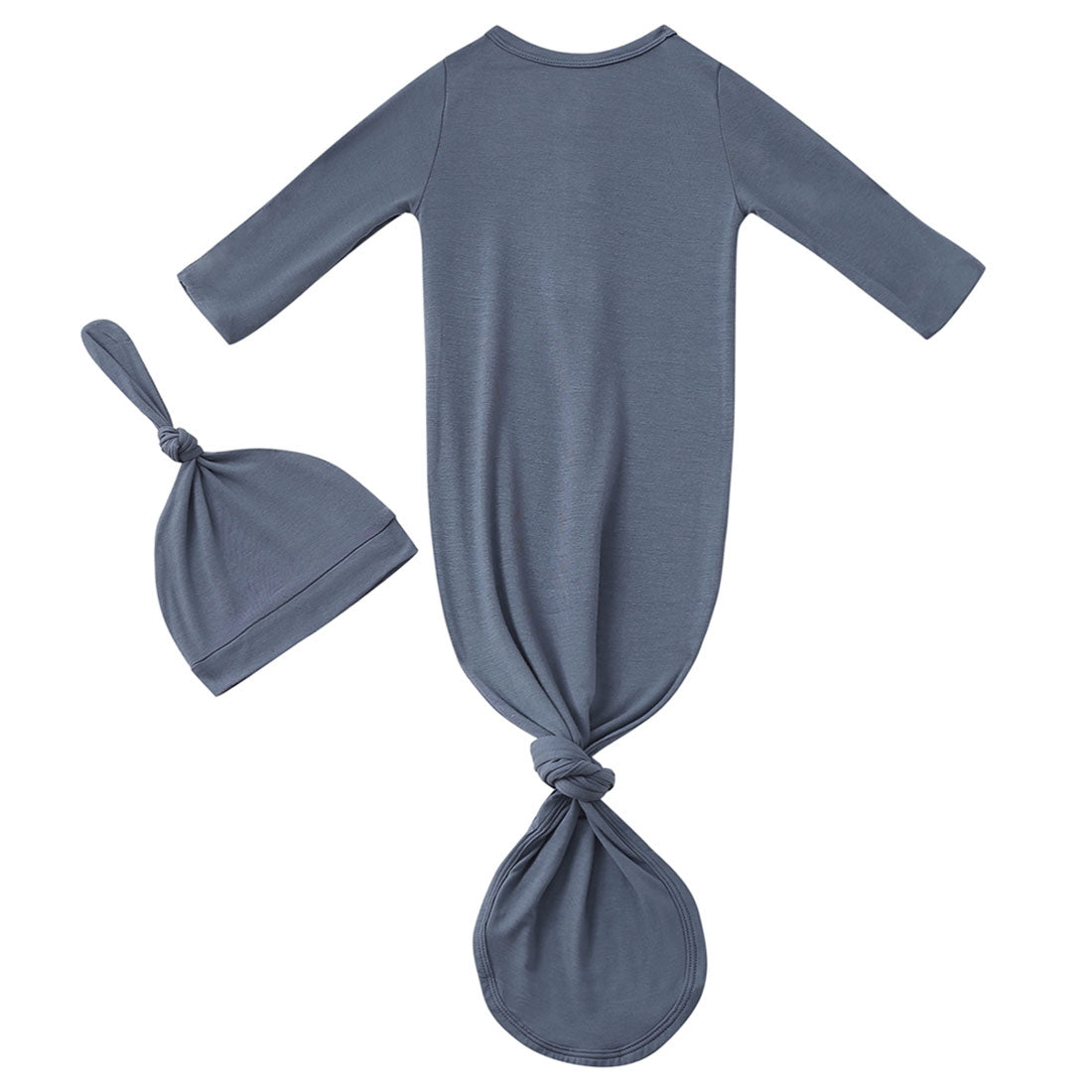 Bamboo Newborn Baby Knotted Gown and Hat Set Navy