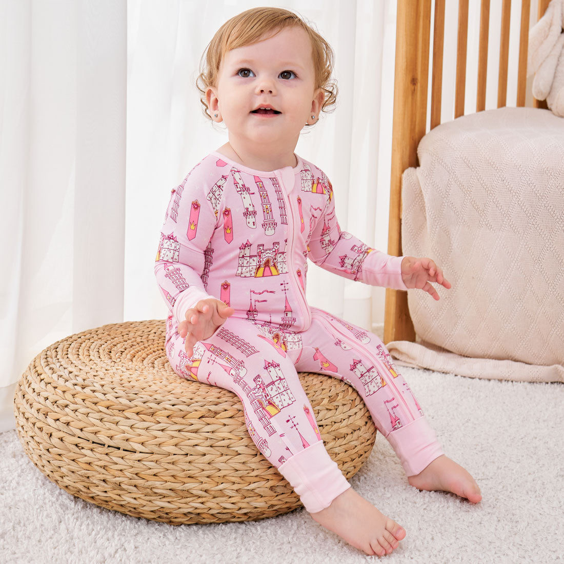 Zip Romper Pajamas Pink Palace