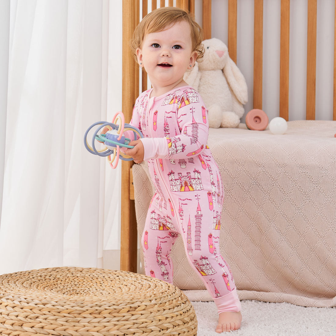 Zip Romper Pajamas Pink Palace