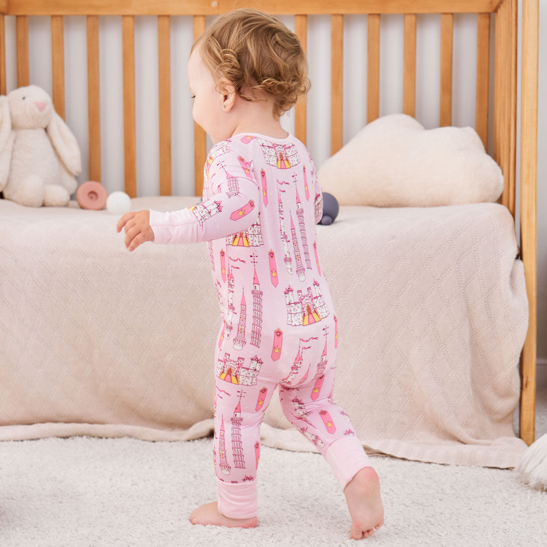 Zip Romper Pajamas Pink Palace