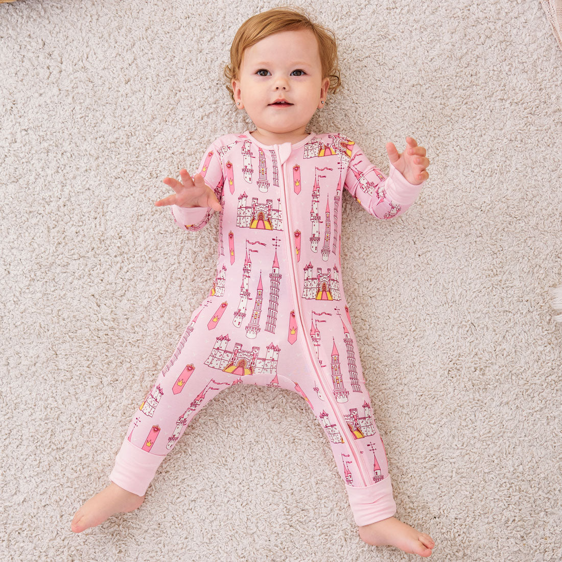 Zip Romper Pajamas Pink Palace
