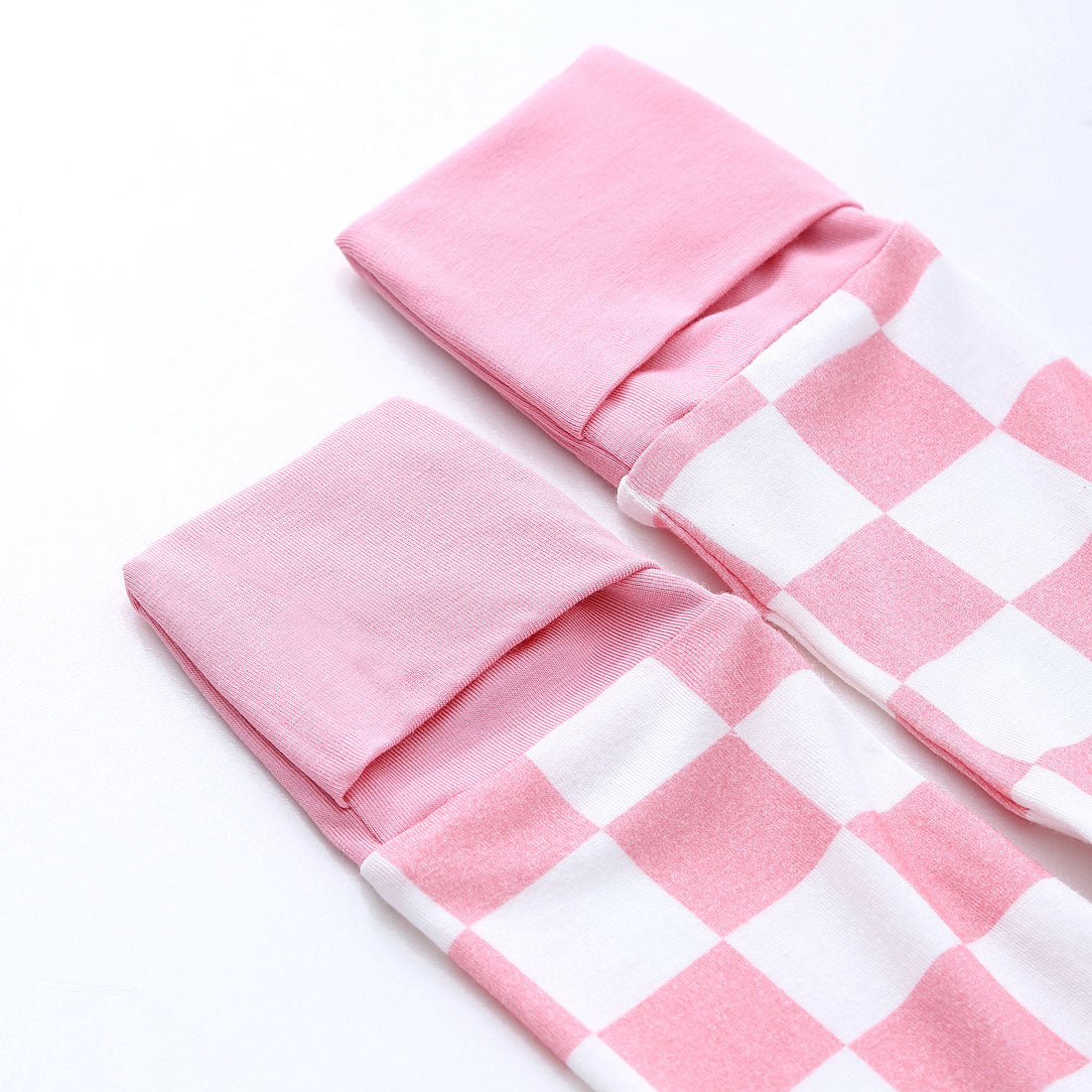 Zip Romper Pajamas Pink Checkerboard