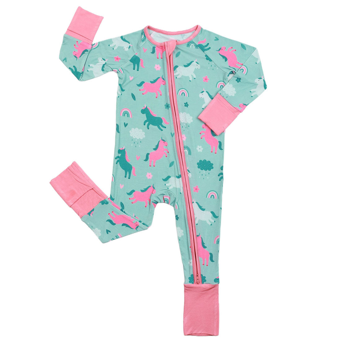 Zip Romper Pajamas Unicorn