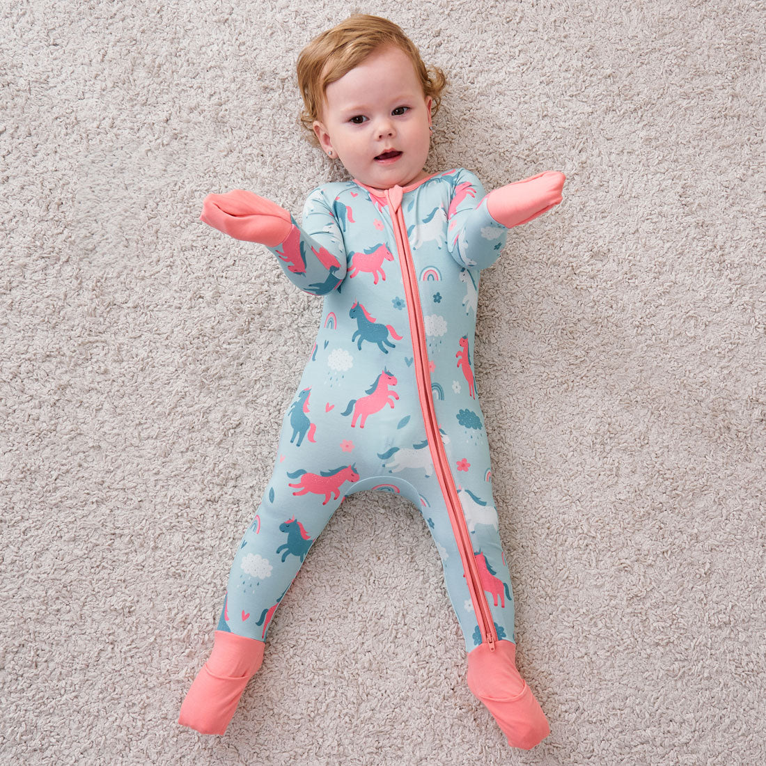 Zip Romper Pajamas Unicorn
